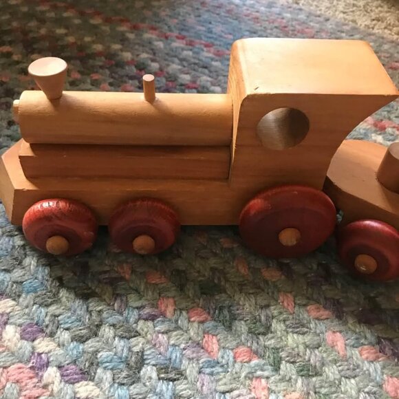 Antique Montgomery Schoolhouse Large Wooden Train from 80’s Large - Picture 9 of 10